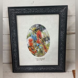 Indian Paintbrush Wildflower Print by Joanne Hennes Framed Wall Art Nature Decor